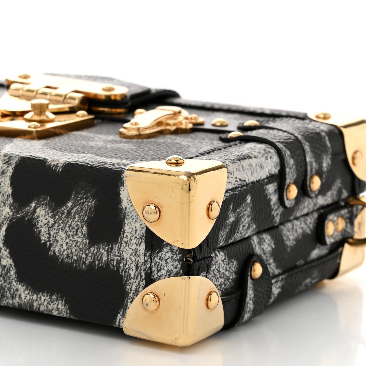 Leopard Petite Malle Black Gris