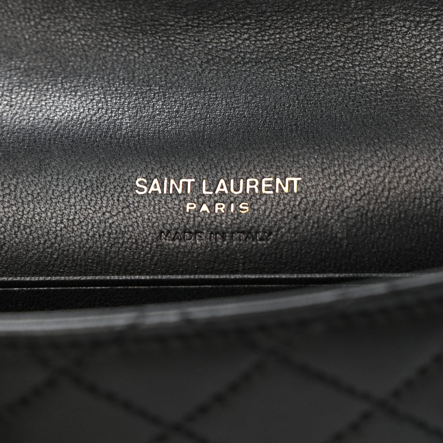 Lambskin Quilted Monogram Gaby Small Envelope Wallet Black