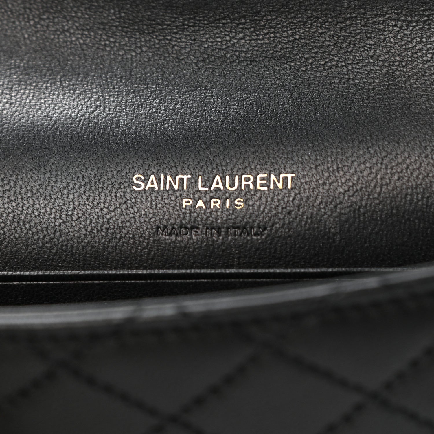 Saint Laurent Lambskin Quilted Monogram Gaby Small Envelope Wallet Black 7 of 8