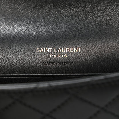 Saint Laurent Lambskin Quilted Monogram Gaby Small Envelope Wallet Black 7 of 8