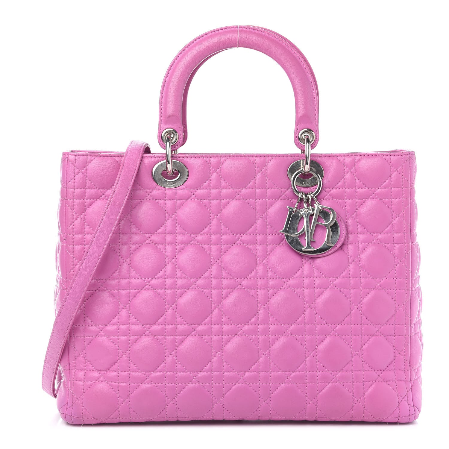 Christian Dior Lambskin Cannage Large Lady Dior Pink 1 of 12