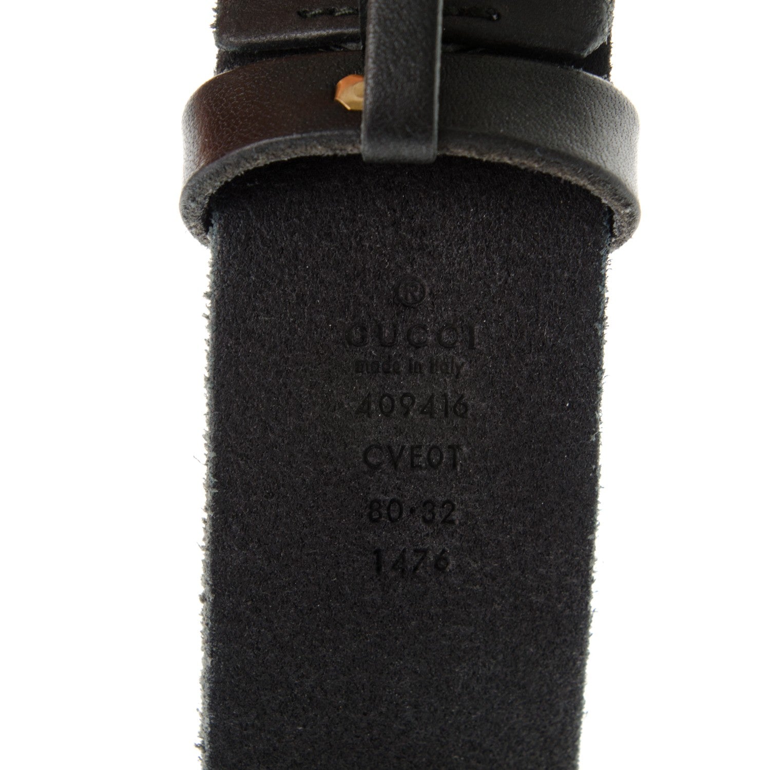 Gucci Faded Calfskin Double G 40mm Belt 80 32 Black 4 of 4