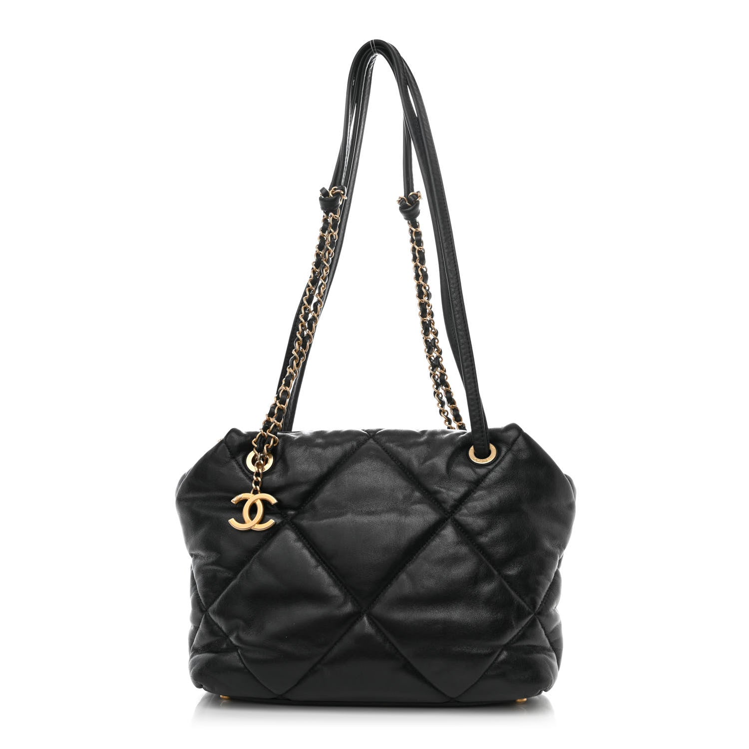 Chanel Lambskin Quilted Medium Bowling Bag Black 4 of 14