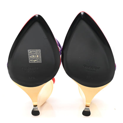 Saint Laurent Vernice Seta Soft Tallulah 110 Sandals 37.5 Acinus Violet 6 of 11