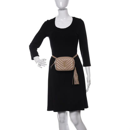 Saint Laurent Calfskin Matelasse Monogram Lou Belt Bag Latte 2 of 10