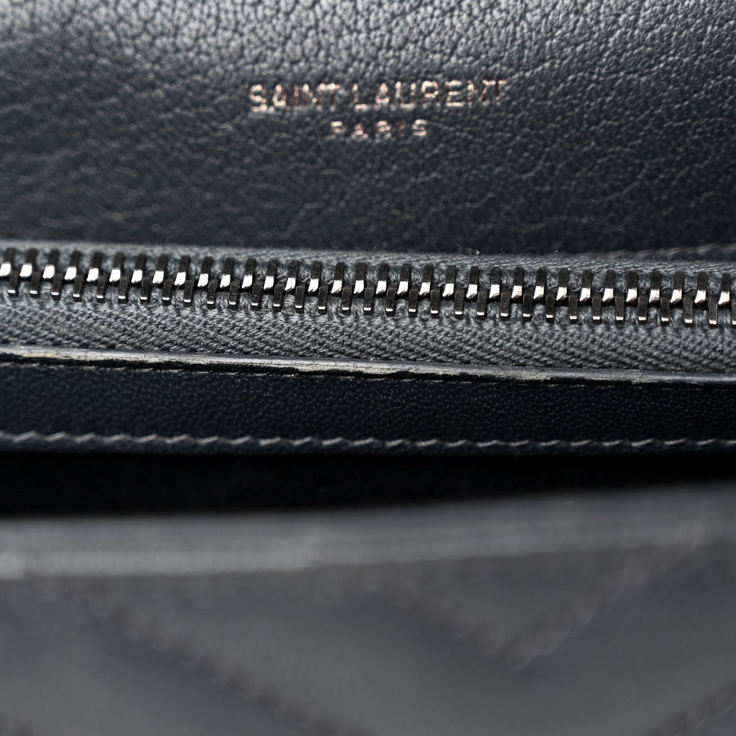Saint Laurent Sheepskin Matelasse Chevron Monogram Medium College Bag Light Coal 7 of 11