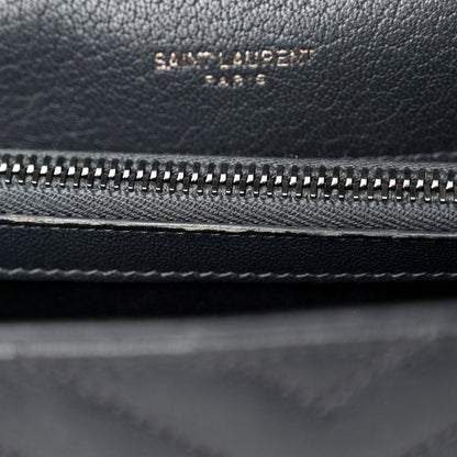 Saint Laurent Sheepskin Matelasse Chevron Monogram Medium College Bag Light Coal 7 of 11