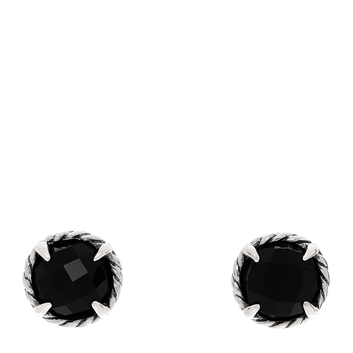 Sterling Silver Black Onyx 8mm Chatelaine Earrings