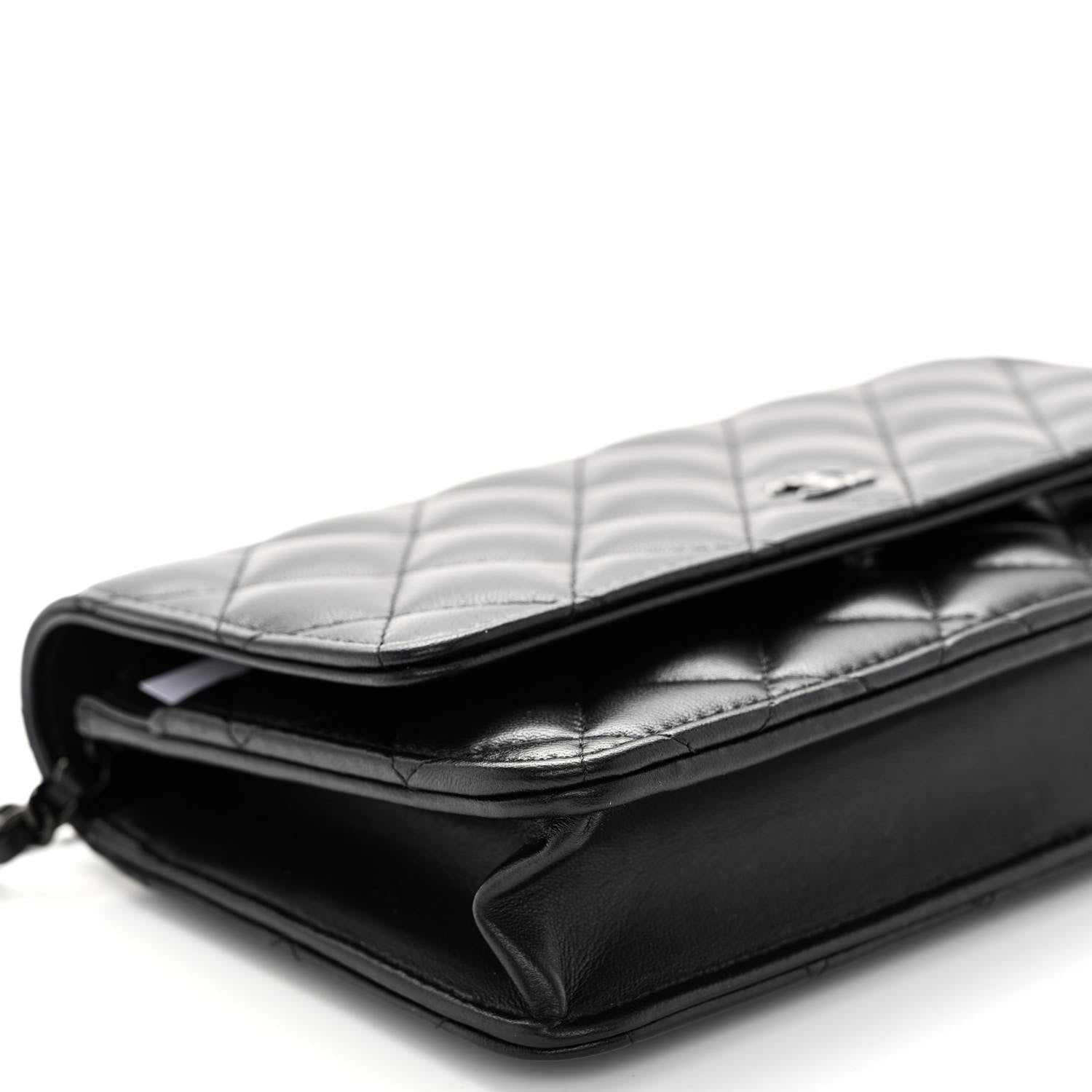 Chanel Lambskin Quilted Wallet On Chain WOC So Black 9 of 10