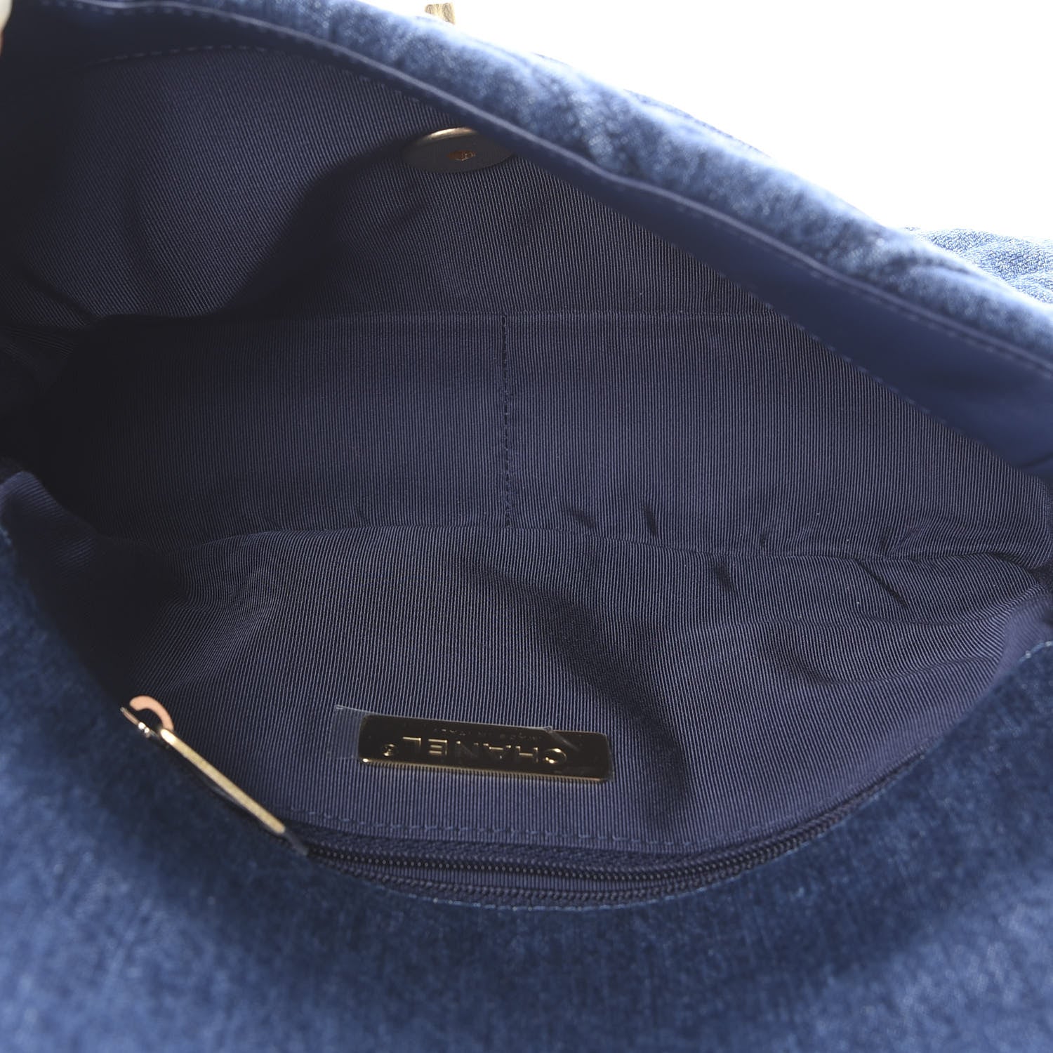 Chanel Denim Quilted Medium 19 Flap Blue 4 of 10
