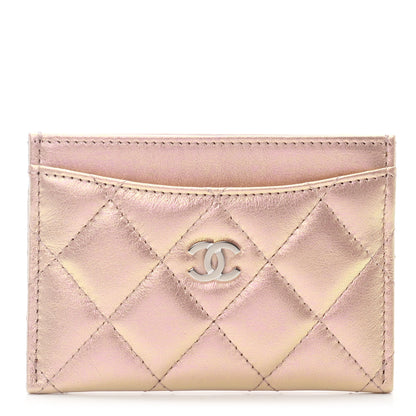 Chanel Iridescent Calfskin Quilted Card Holder Pink 1 of 8