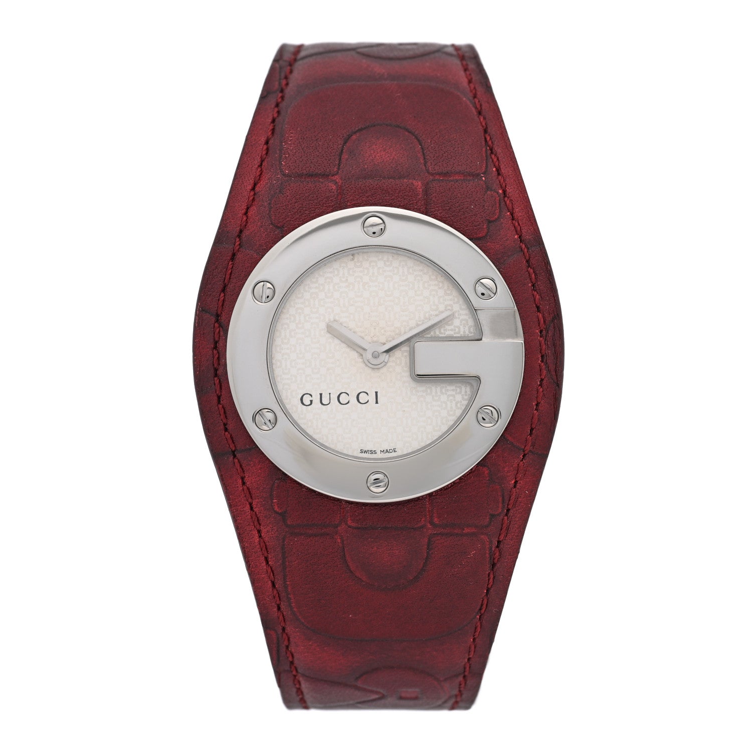 Gucci Stainless Steel Calfskin 31mm 104 Quartz Watch Burgundy 1 of 4