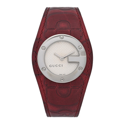 Gucci Stainless Steel Calfskin 31mm 104 Quartz Watch Burgundy 1 of 4