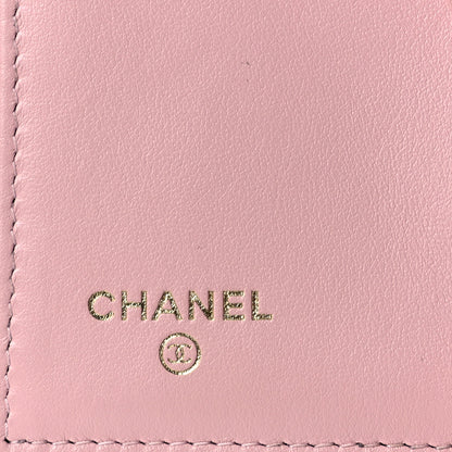 Chanel Caviar Quilted Textured CC Flap Card Holder Light Pink 10 of 13