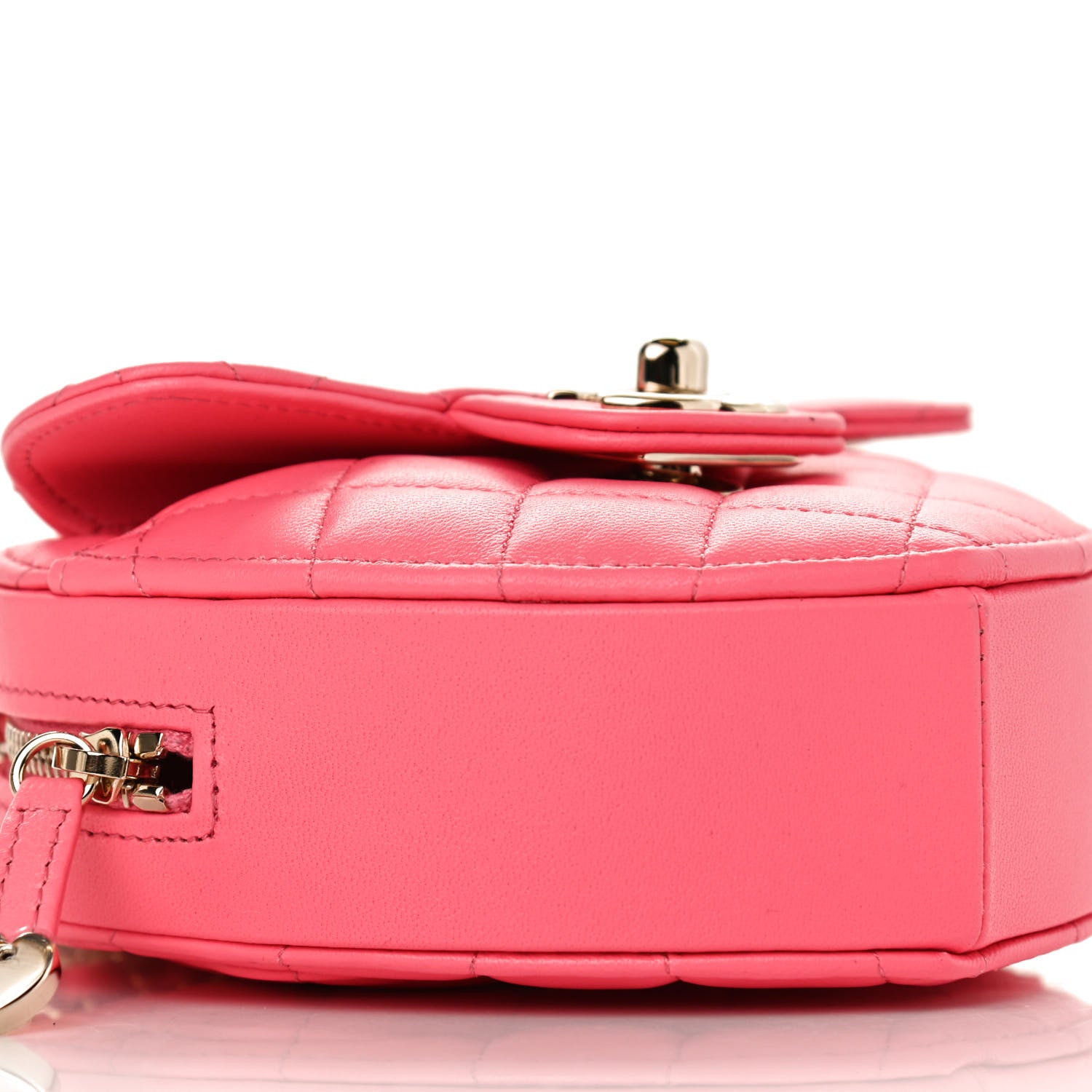Chanel Lambskin Quilted CC In Love Heart Clutch With Chain Pink 9 of 11