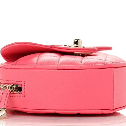 Chanel Lambskin Quilted CC In Love Heart Clutch With Chain Pink 9 of 11
