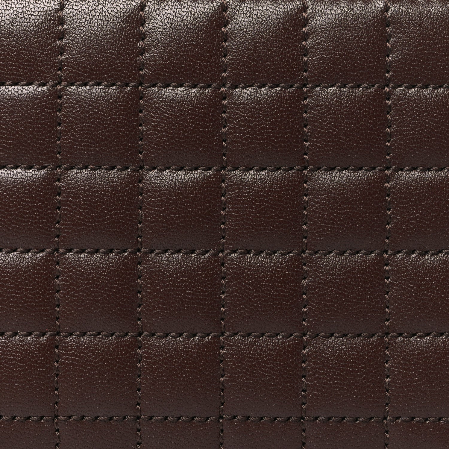 Celine Lambskin Quilted C Charm Zip Around Wallet Brown 8 of 9