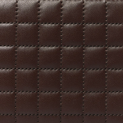 Celine Lambskin Quilted C Charm Zip Around Wallet Brown 8 of 9