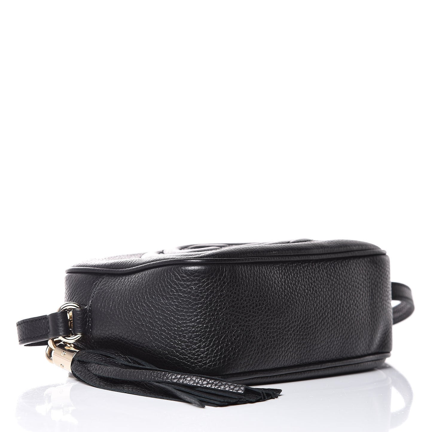 Pebbled Calfskin Small Soho Disco Bag Black
