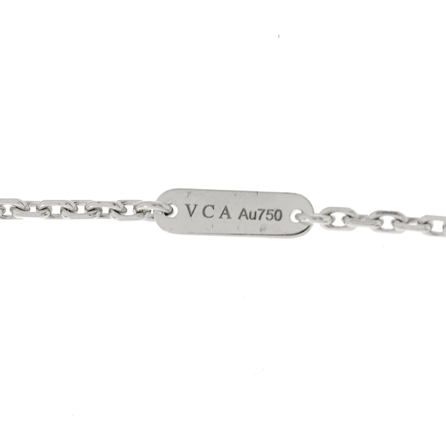 18K White Gold Black Onyx Magic Alhambra Pendant Necklace