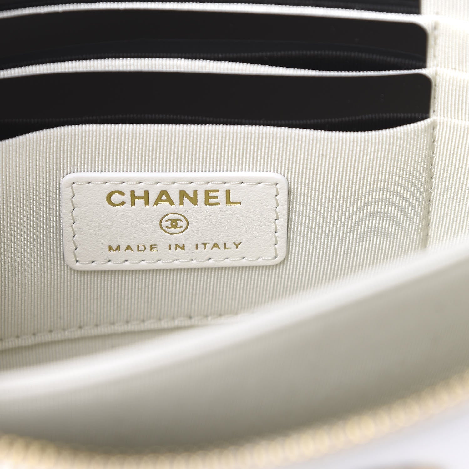 Chanel Shiny Goatskin Quilted 19 Small Pouch With Handle White 6 of 7