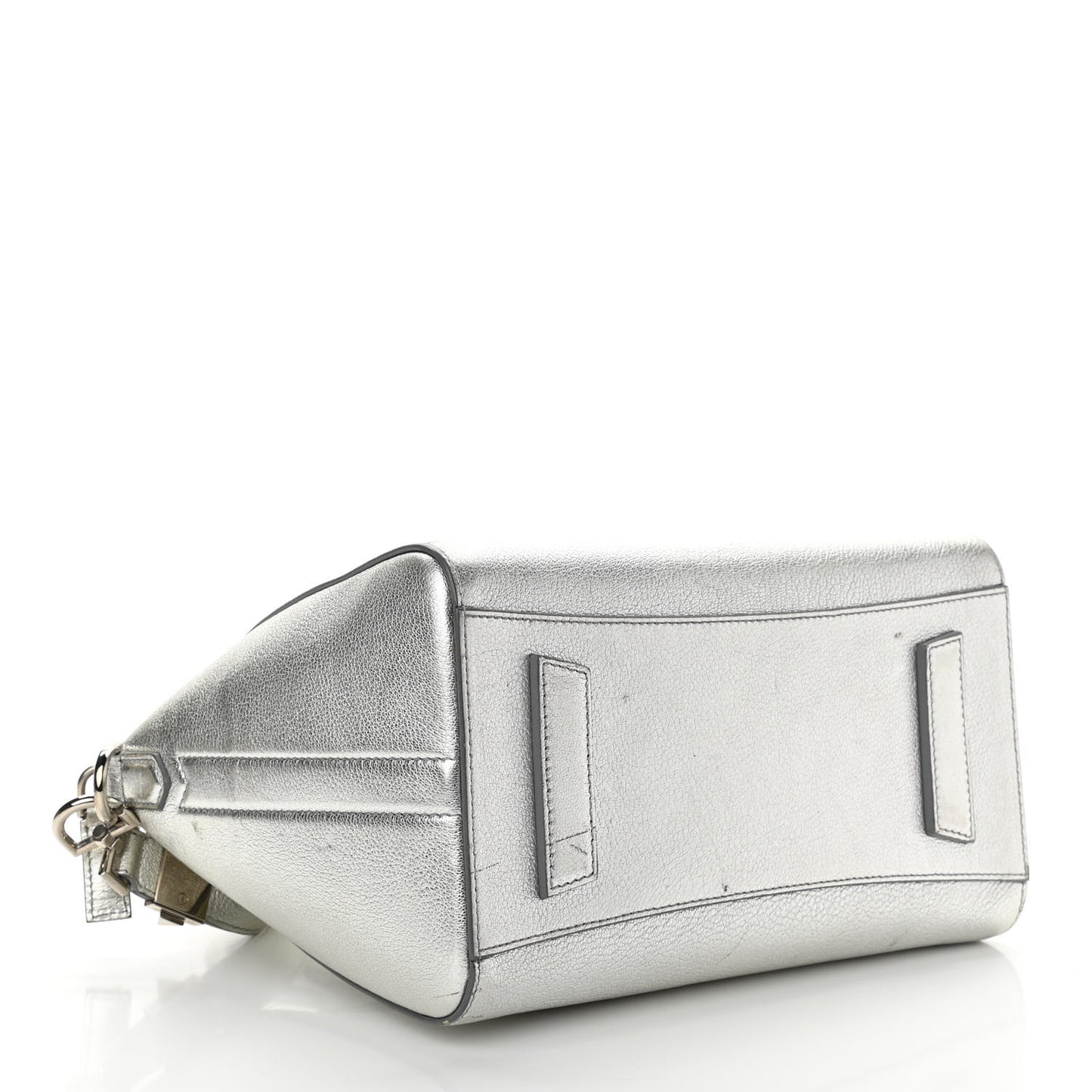 Metallic Sugar Goatskin Small Antigona Silver