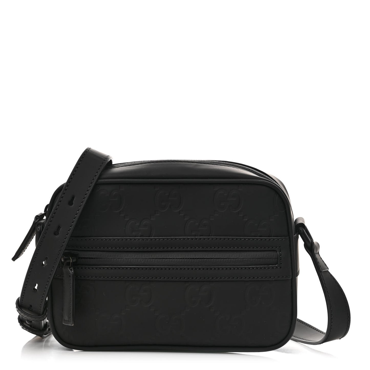 Rubber Effect Monogram GG Crossbody Bag Black