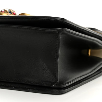 Gucci Calfskin Sylvie Web Small Queen Margaret Top Handle Bag Black White 9 of 14