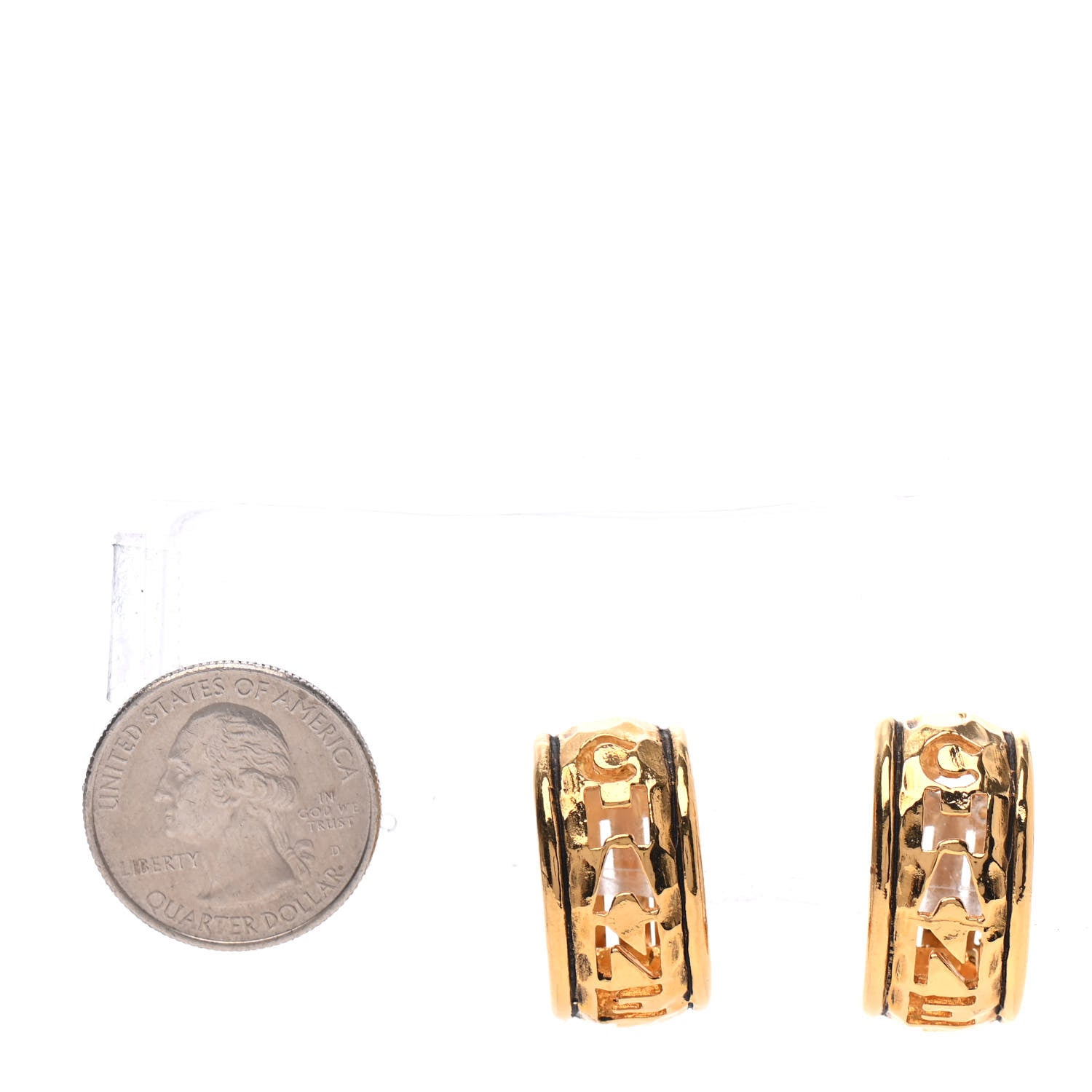 Chanel Metal CC Hoop Clip On Earrings Gold 2 of 3
