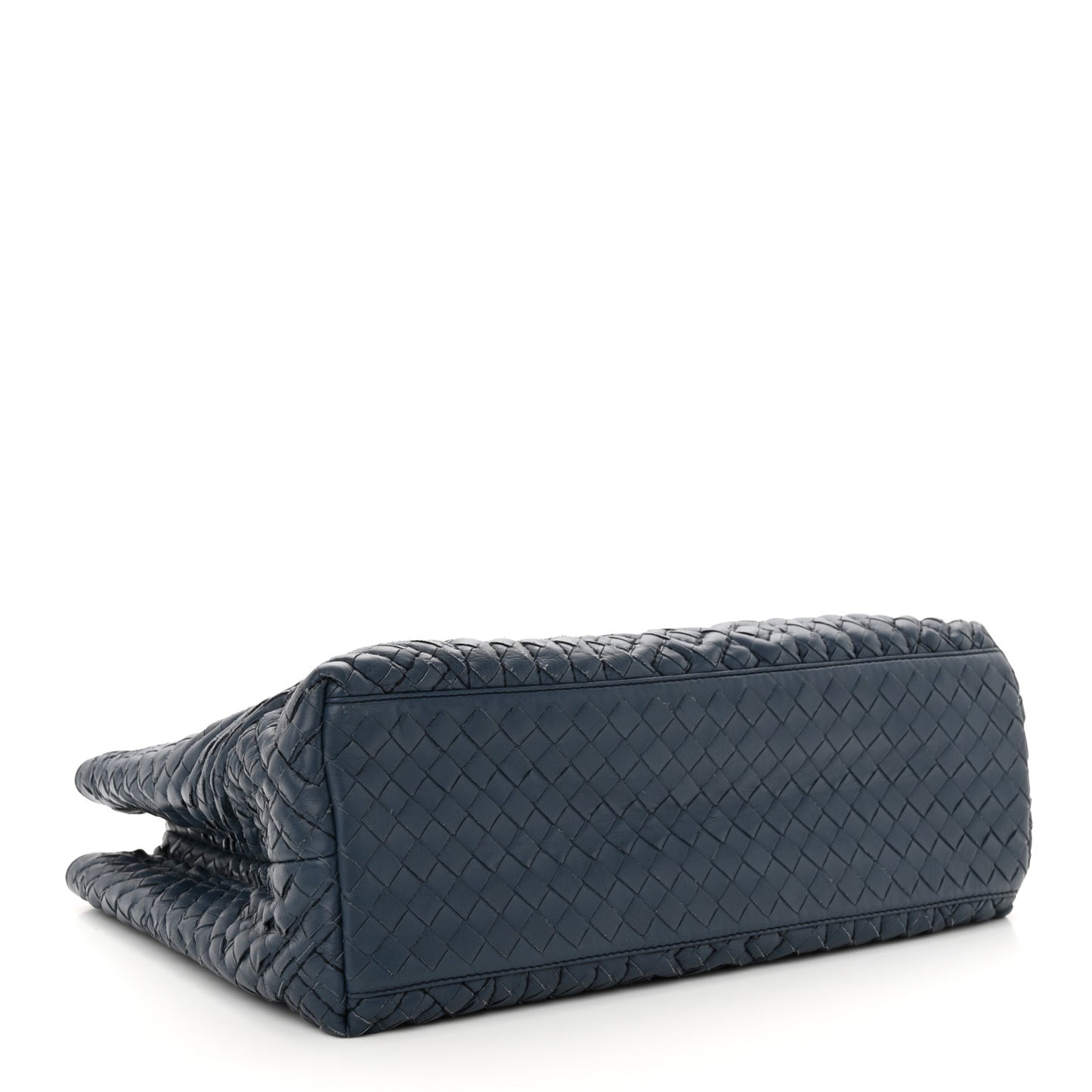 Lambskin Intrecciato Boutis Medium Tote Dark Denim