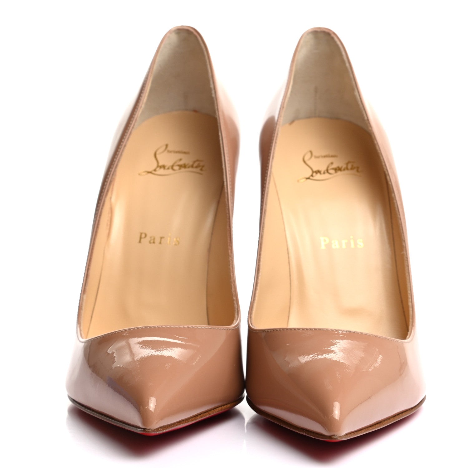 Christian Louboutin Patent Pigalle Follies 100 Pumps 38.5 Nude 2 of 7