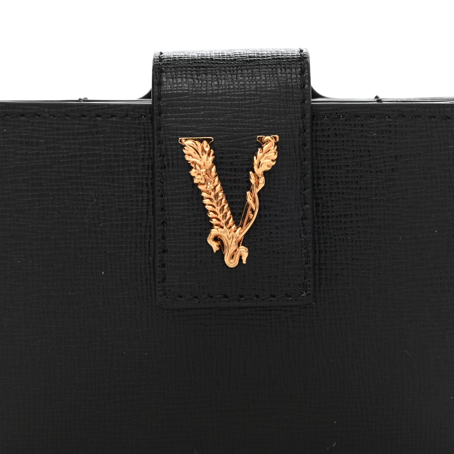 Versace Calfskin Virtus Gusset Wallet Black 7 of 8