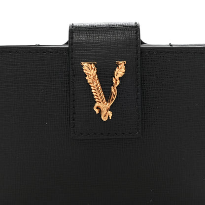 Versace Calfskin Virtus Gusset Wallet Black 7 of 8