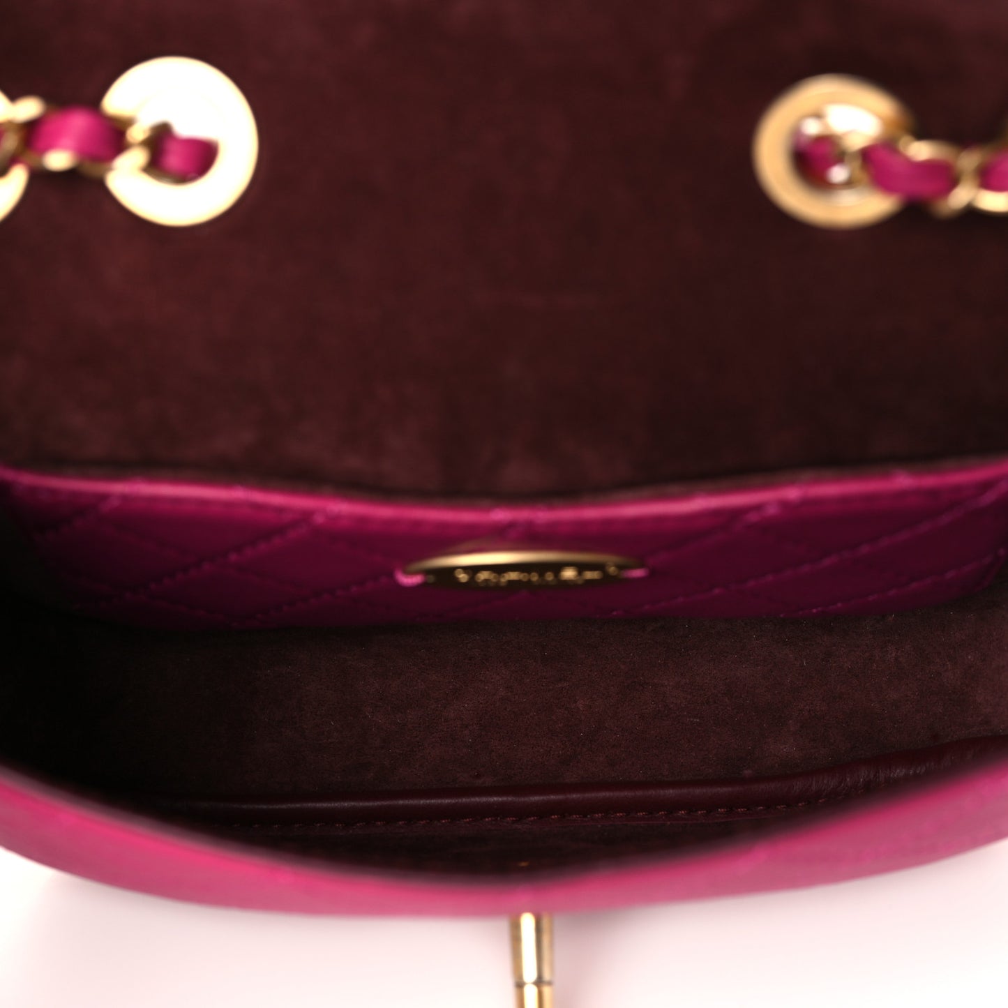 Calfskin Quilted Multi Pouching Flap And Coin Purse Fuchsia