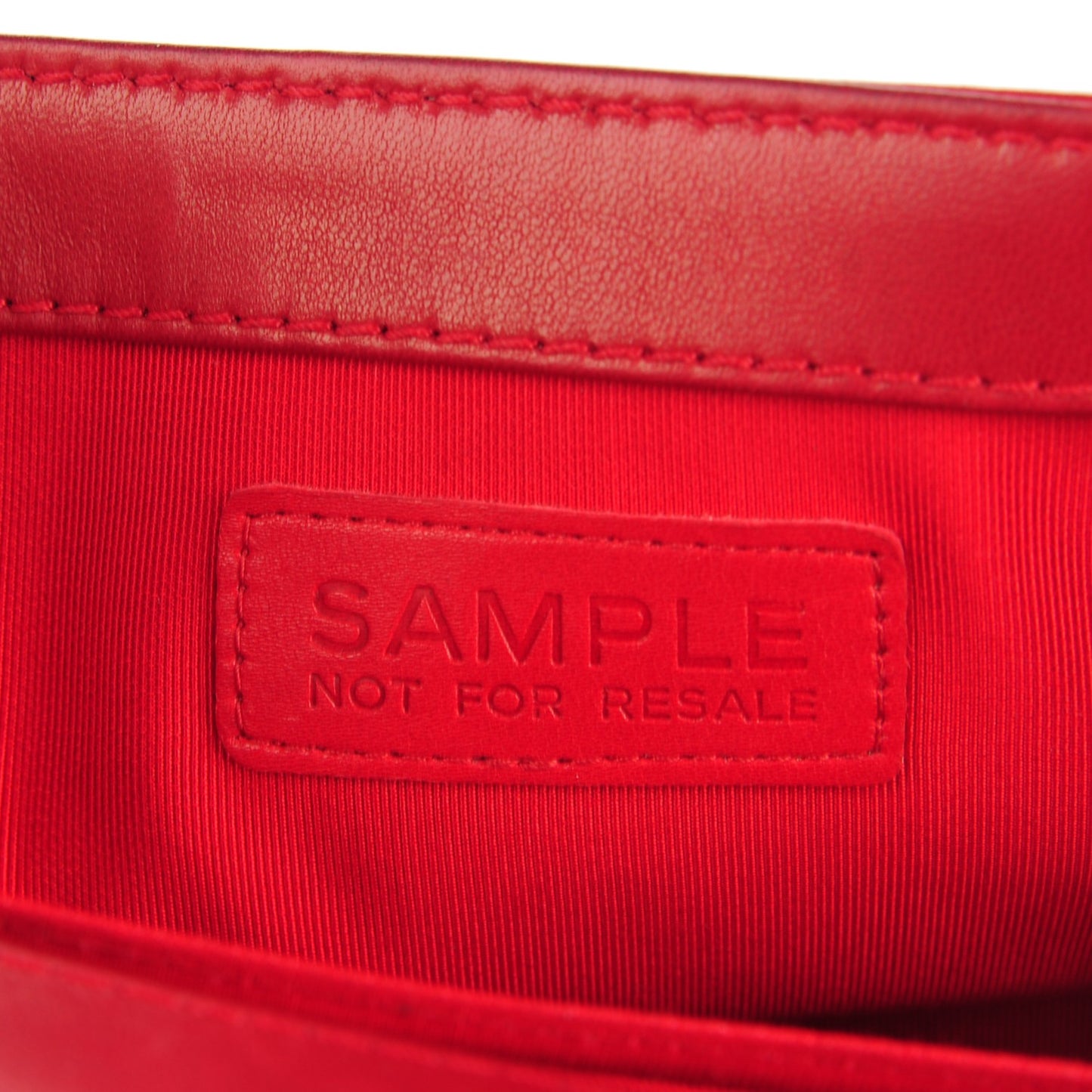 Lambskin Quilted Medium Boy Flap Black Red