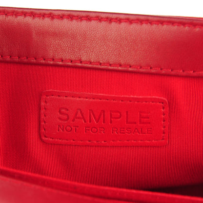 Chanel Lambskin Quilted Medium Boy Flap Black Red 7 of 8