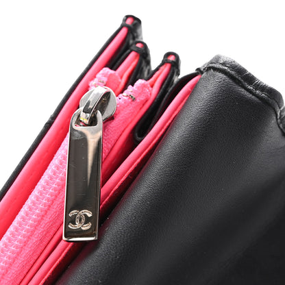 Chanel Calfskin Quilted Cambon Gusset Flap Wallet Black 14 of 18