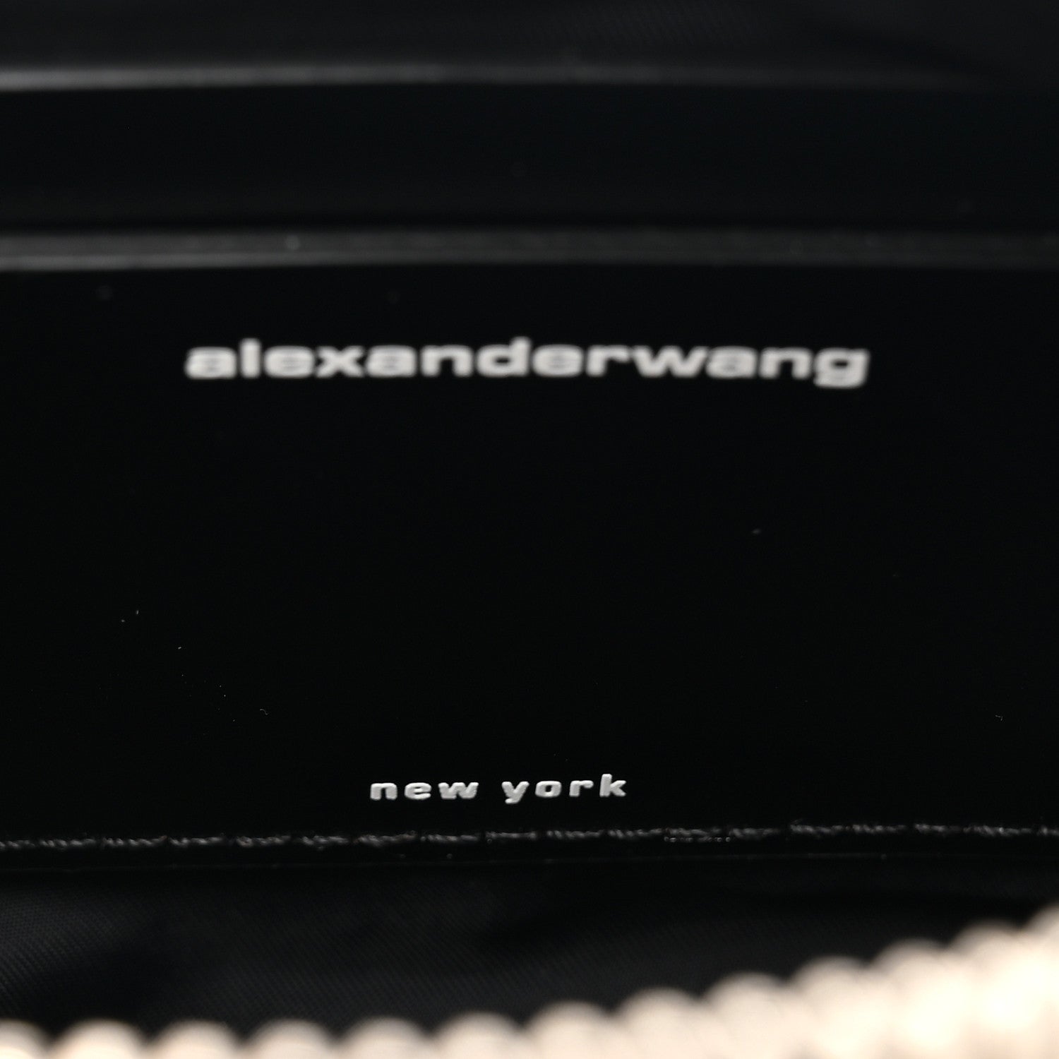 Alexander Wang Mesh Crystal Rhinestone Mini Heiress Pouch Black Silver 6 of 9