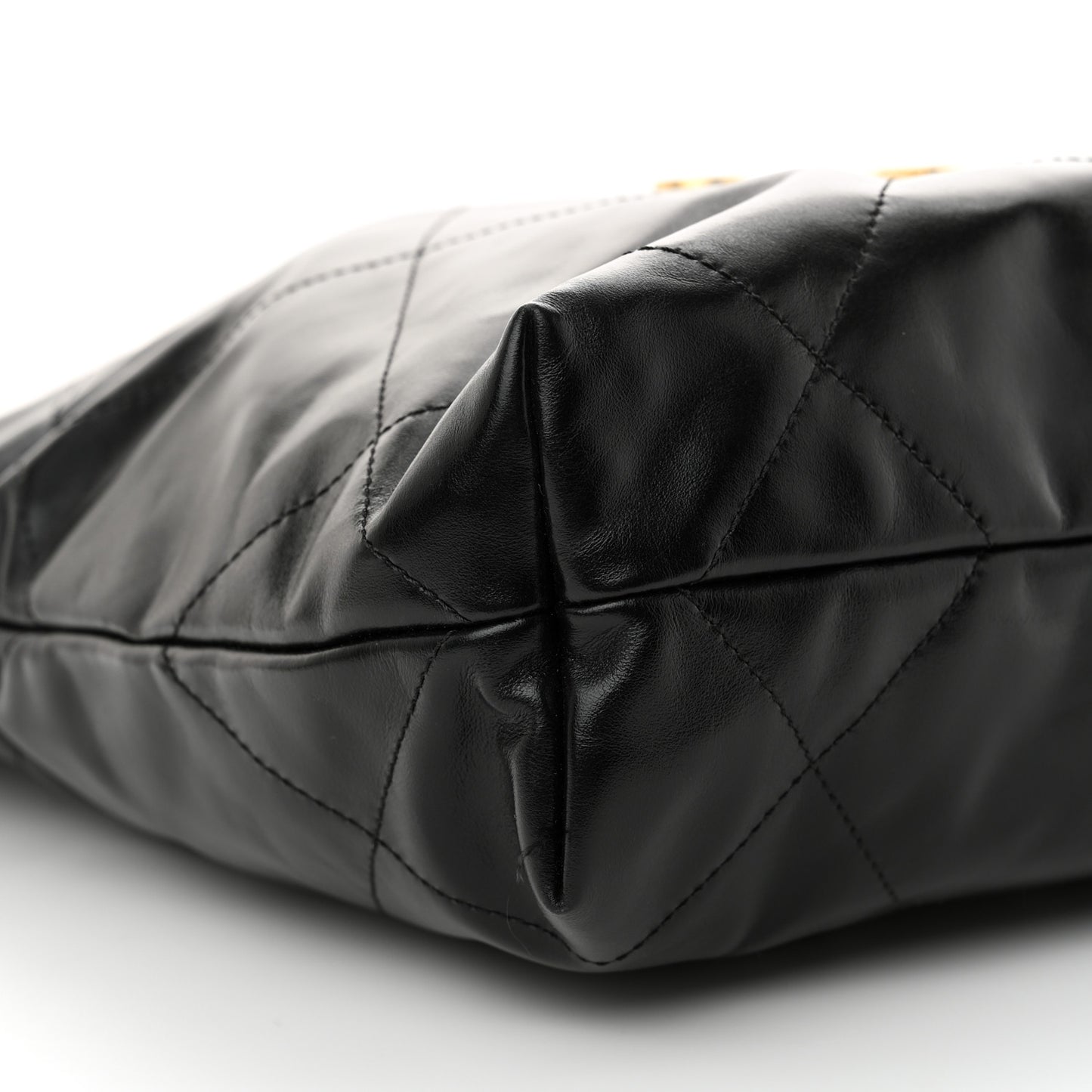 Shiny Calfskin Quilted Small Chanel 22 Black