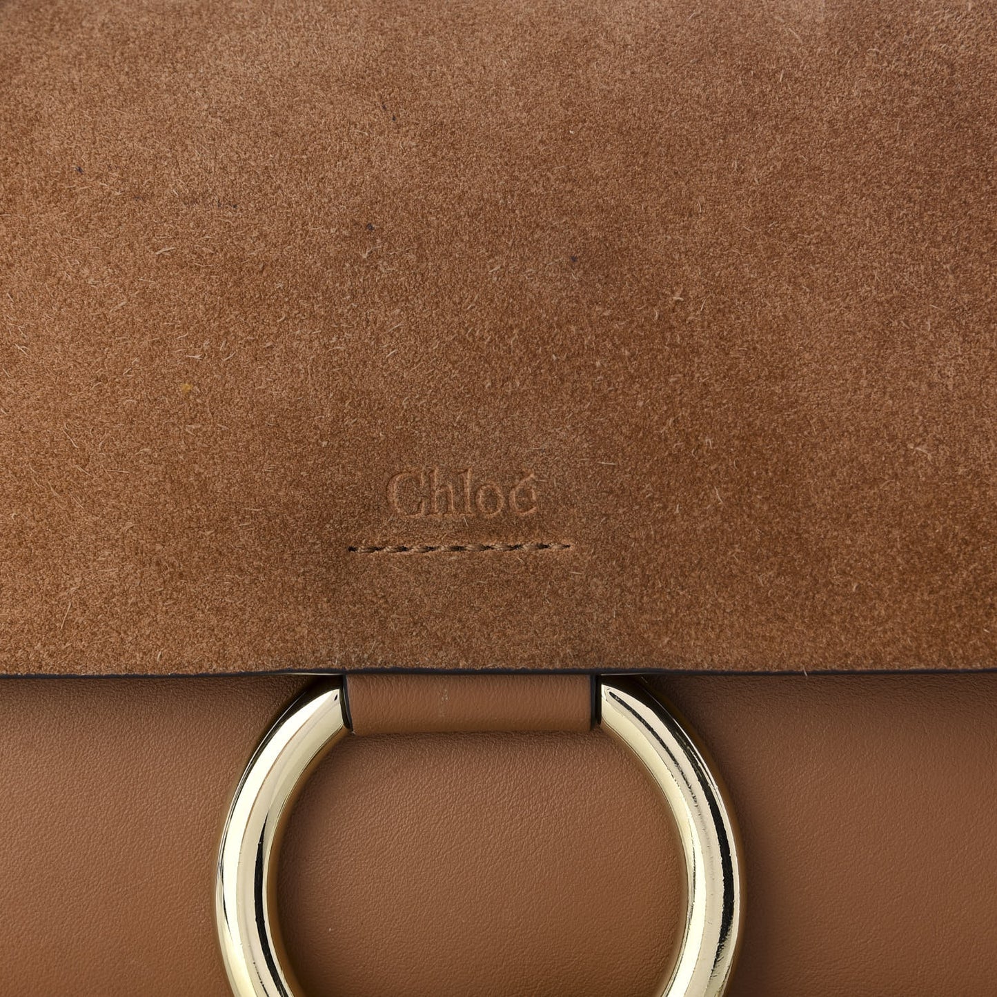 Suede Calfskin Small Faye Shoulder Bag Chestnut Brown