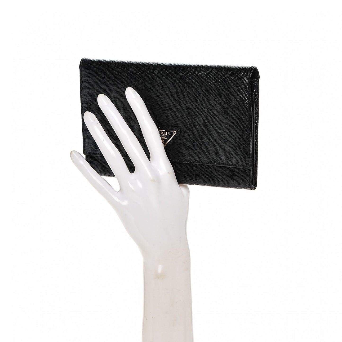 Saffiano Continental Flap Wallet Nero Black
