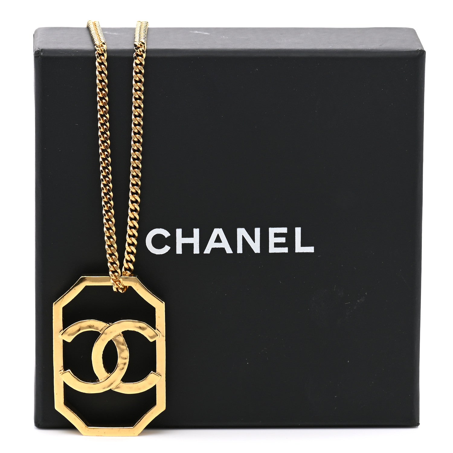 Chanel Metal CC Chain Pendant Necklace Gold 7 of 7