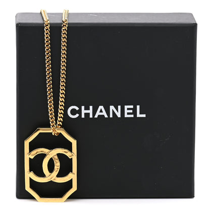 Chanel Metal CC Chain Pendant Necklace Gold 7 of 7