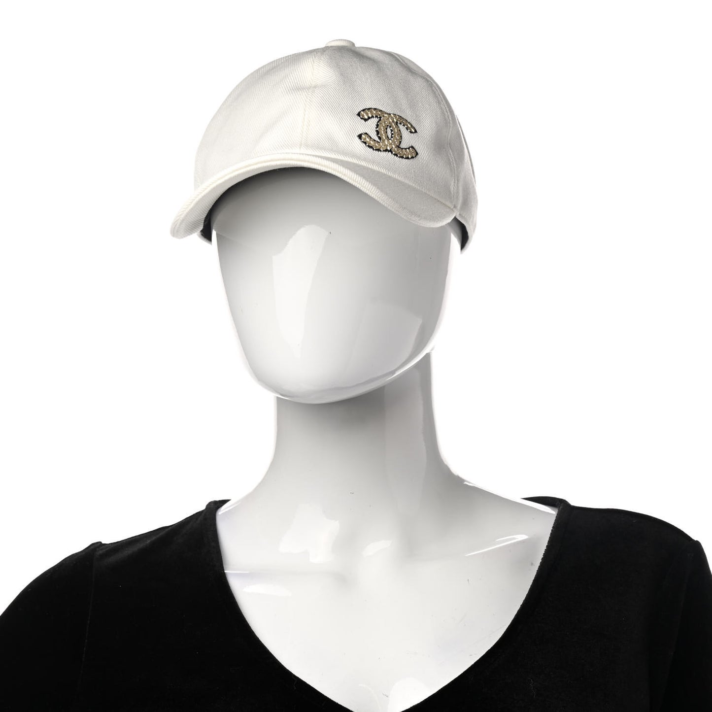 Cotton Sequin CC Cap Hat Ivory