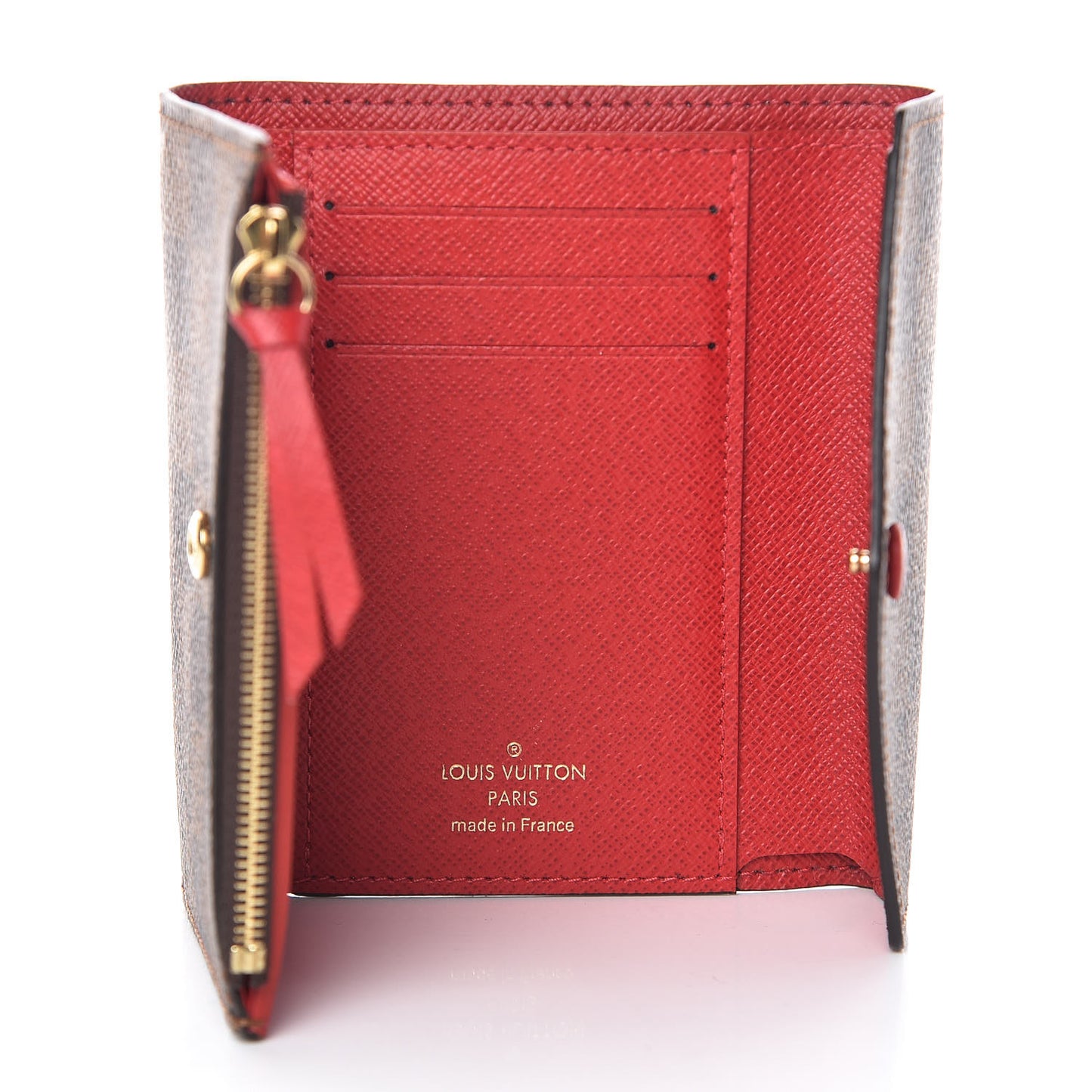 Damier Ebene Victorine Wallet Red