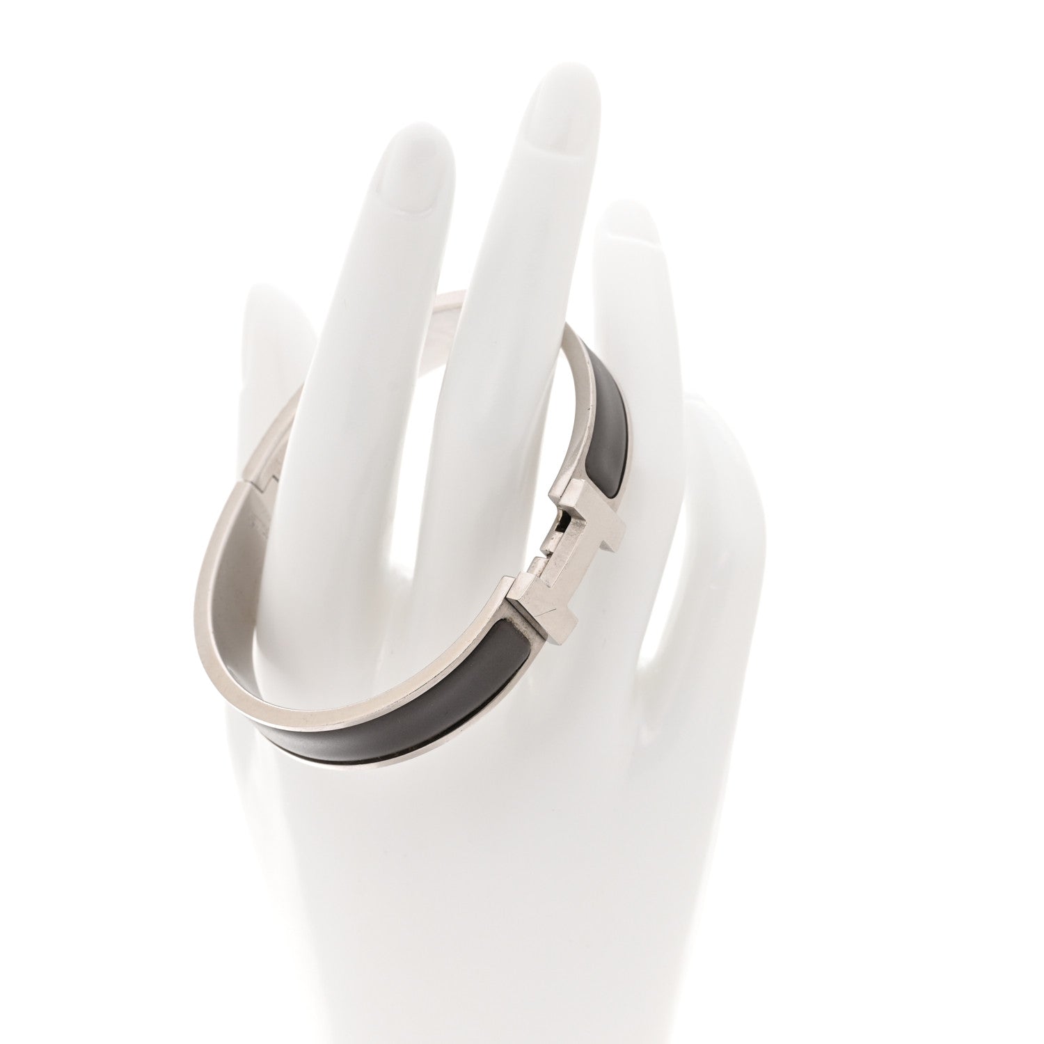 Hermes Matte Enamel Narrow Clic Clac HH Bracelet T4 Etain 2 of 5