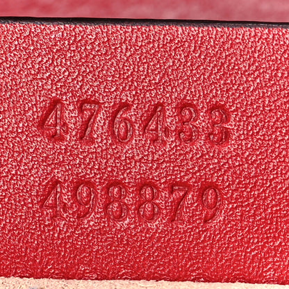 Gucci Calfskin Matelasse Super Mini GG Marmont Shoulder Bag Hibiscus Red 7 of 8