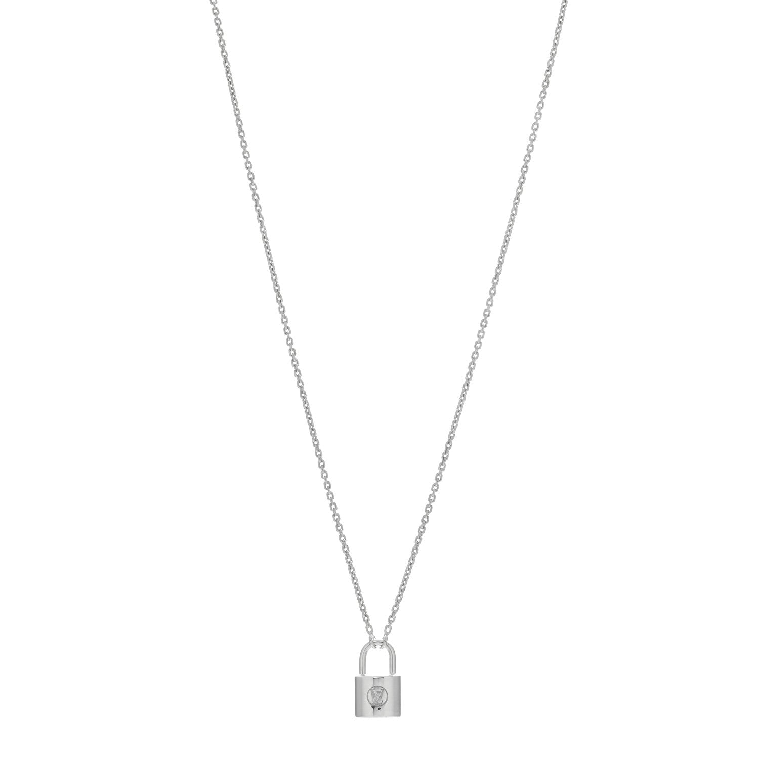 Louis Vuitton Sterling Silver Lockit Necklace 1 of 5