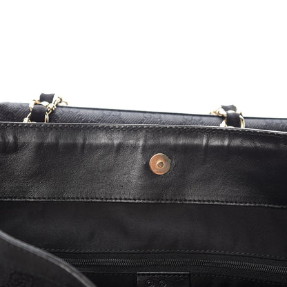 Gucci Denim Monogram Chain Bucket Tote Black 8 of 16
