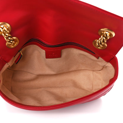 Gucci Calfskin Matelasse Small GG Marmont Shoulder Bag Hibiscus Red 5 of 11